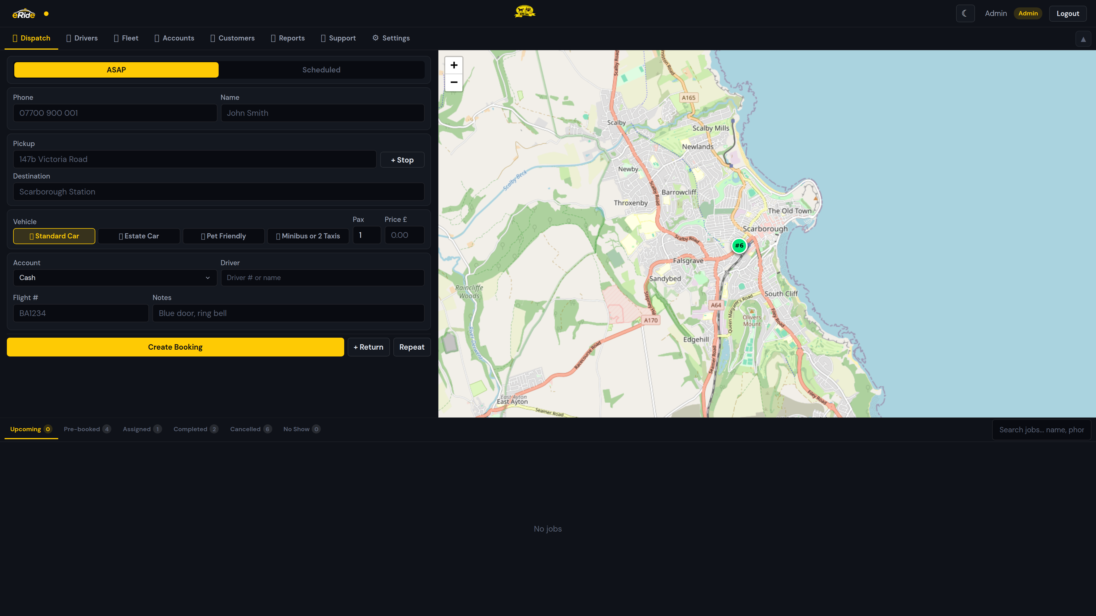 eRide Dispatch Dashboard